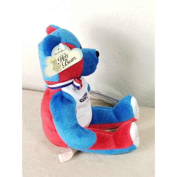 God Bless America Holy Bears 2001 Beanie Plush Patriotic 9" Red Blue White - Picture 7 of 12